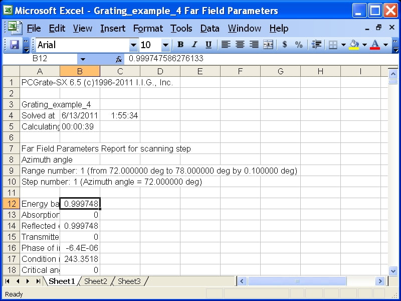 The 'Export full report to XLS' item is used to export full text reports to 'xls' format files.